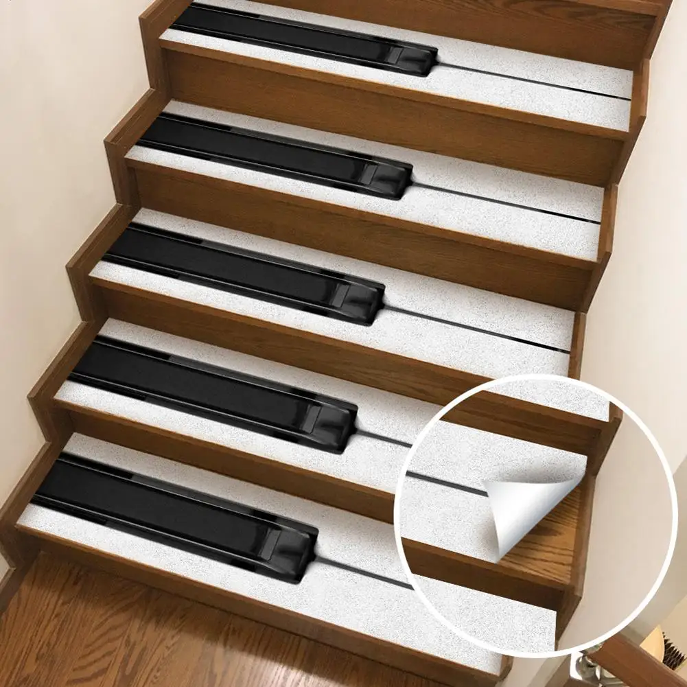 Stair anti slip stickers Piano style stair mats Stairs stair stickers