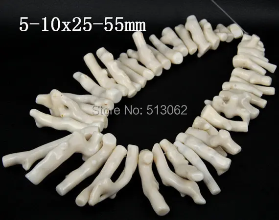 

Top Drilled Large White Coral Long Branch Beads Pendants Strand,Natural Stones Bamboo Coral Freeform Beads Charm Necklace DIY