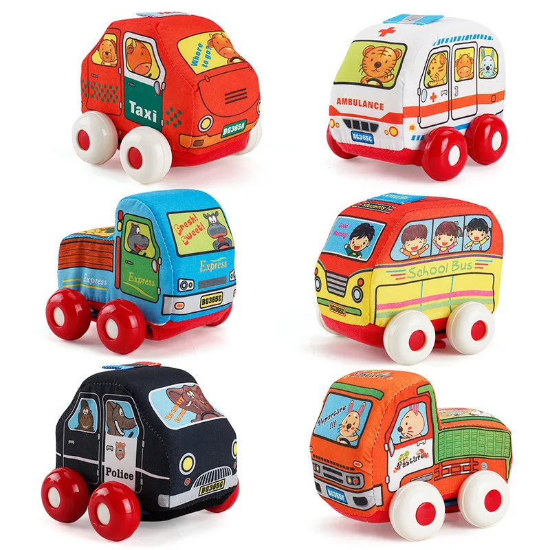 

Pull-Back Vehicle Set Baby Toy 12 24 Months 4 Cars Trucks Toys Gifts for Toddlers,Kids Soft Baby Boy Toys Brinquedos Para Bebe