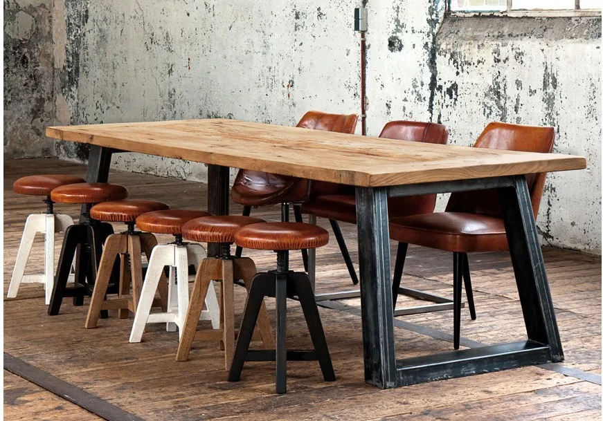 French Vintage Style Loft Old Pine Table Painted Iron French Vintage Style Loft Old Pine Table Painted Iron Wood Dining To Do The Retro Furniture In Nail Tables From On