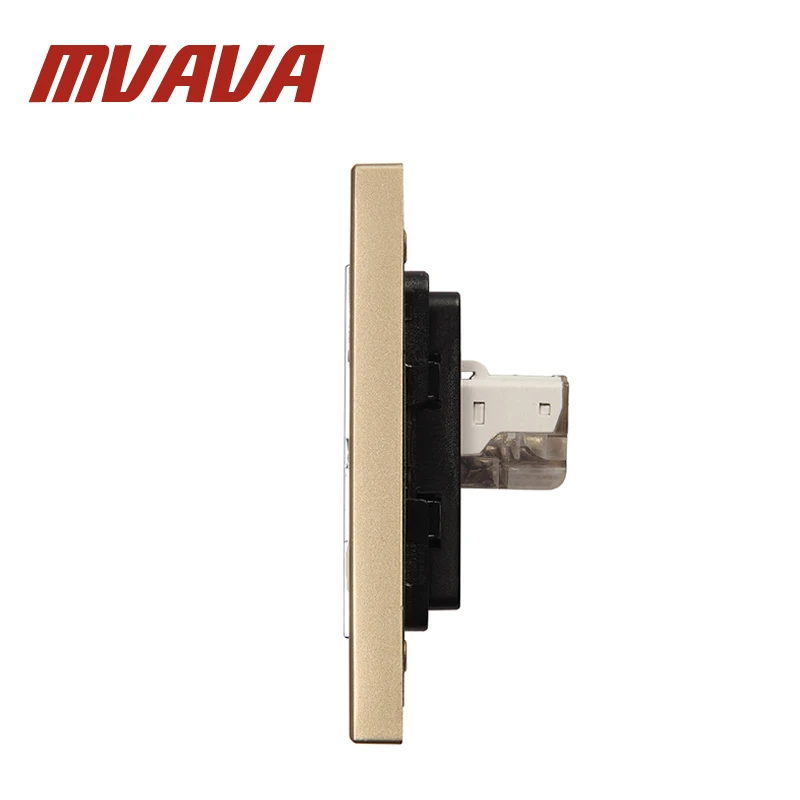 Mvava Офис Компьютерные Розетки сети Ethernet LAN RJ45 выход роскошный Champagne Gold Панель стены pc plug