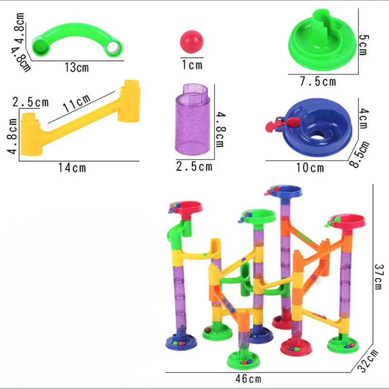 58 шт. DIY Строительство мраморный трек Запуск шары лабиринты трек строительные блоки тип трубопровода блоки строительные игры Детские игрушки