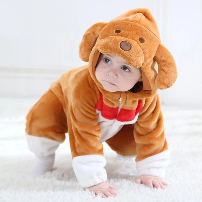Baby Animal Big Ear Dog Kigurumi Pajamas Clothing Newborn Anime Infant Romper Onesie Cosplay Costume Outfit Hooded Jumpsuit