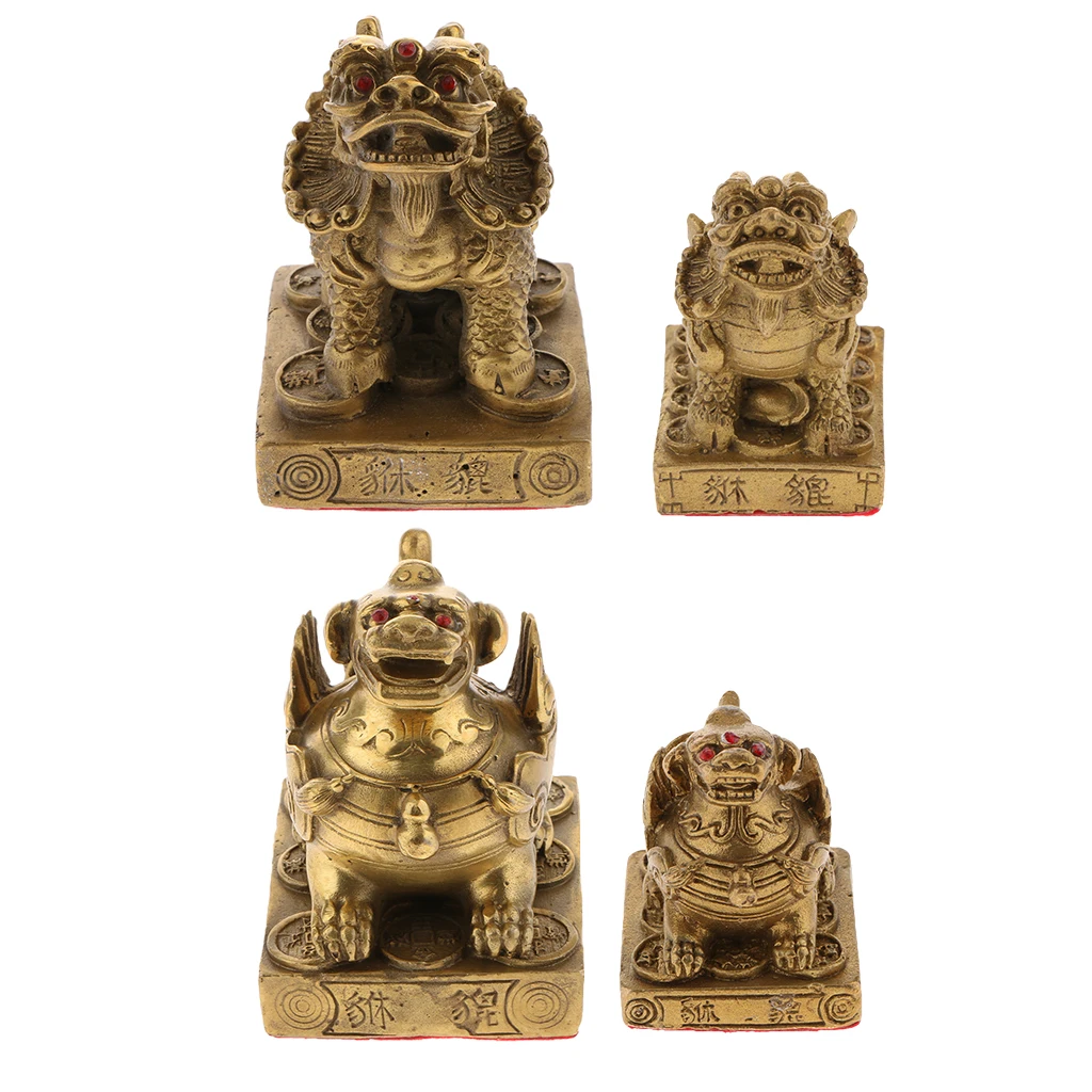 Chinese Copper Brave Troops Lucky Fortune Wealth Home Decoration Pi Xiu Brass Feng Shui Furnishing Articles