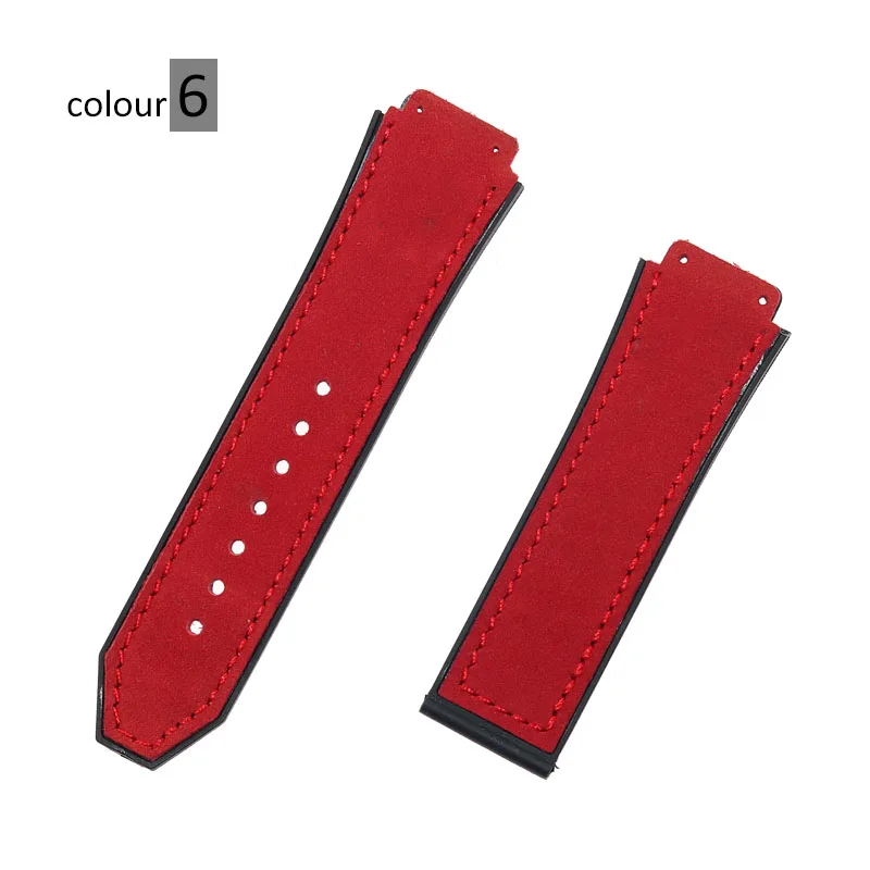 26mmx19mm leather and silicone matte straps fit the Hublot classic fusion series CHRONOGRAPH 45mm42mm watch band bracelet - Цвет ремешка: Коричневый