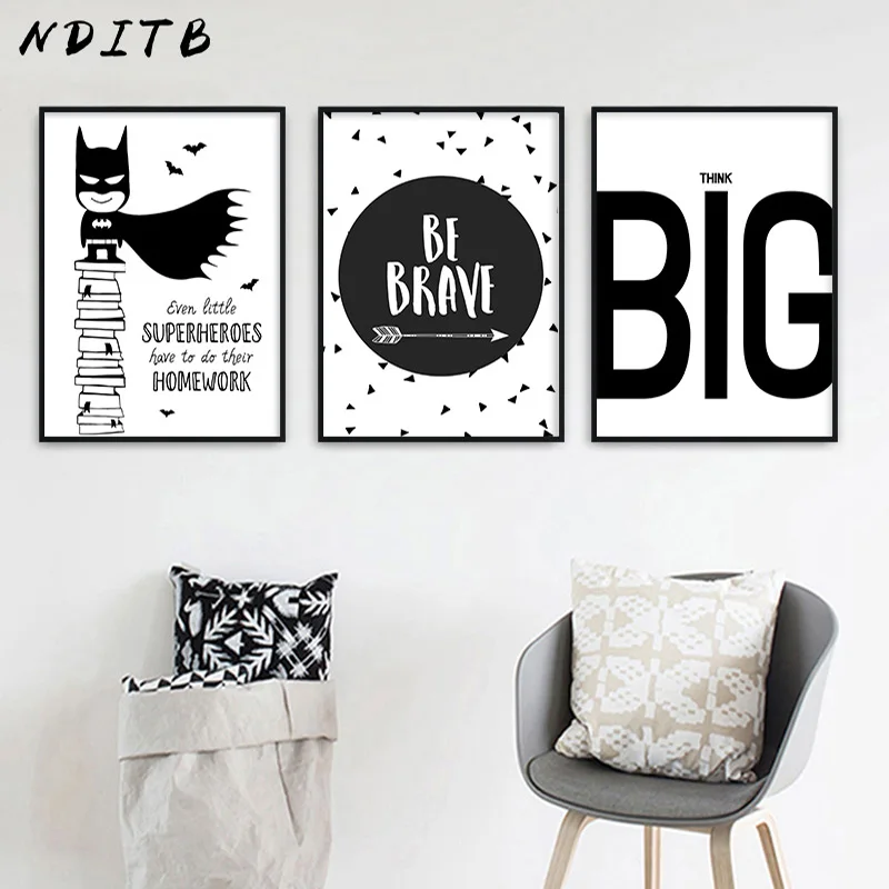 NDITB мультфильм супергерой Бэтмен цитаты комикс холст художественный Постер
