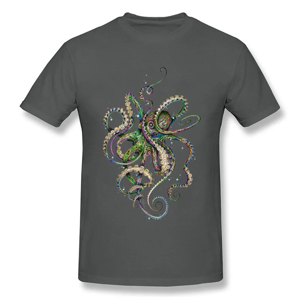 Octopsychedelia Comics Summer/Fall 100% Cotton Round Collar Mens Tops Tees Design Tops T Shirt Faddish Short Sleeve Top T-shirts Octopsychedelia carbon