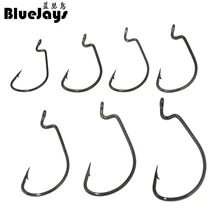 BlueJays 100 шт./лот черный из высокоуглеродистой Сталь рыболовные Крючки кривошипно ведущий острые Крючки 7 размеров супер большие черные широкие Адреналин крючок Sharp