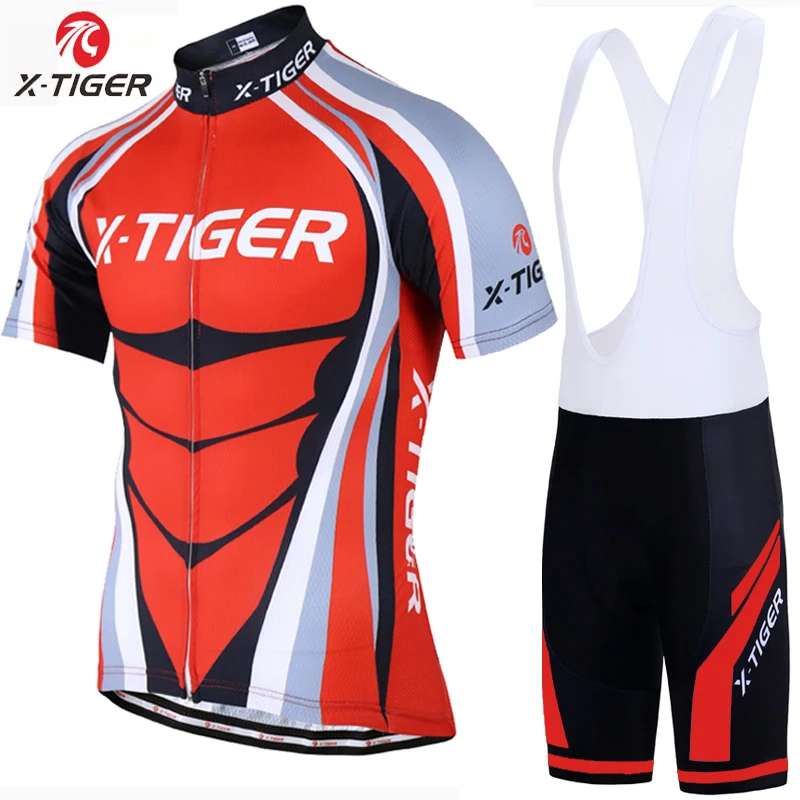 X-Tiger Pro Набор Джерси для велоспорта неоновый зеленый MTB гоночный велосипед одежда летняя одежда для горного велосипеда комплект одежды для велоспорта - Цвет: Jersey and Bib Pant