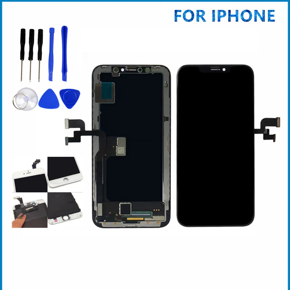 

For iPhone X 5/5S/5C/6 PLUS LCD Display Touch Screen Digitizer Assembly LCD Screen Replacement Parts Mobile Phone LCD