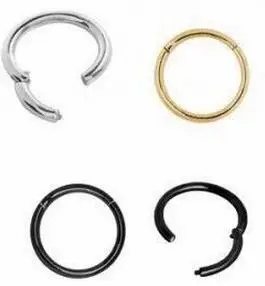 steel medical closed ring earrings ear nose ring interface ring Open Hoop  14G 16G Popular Body Jewelry 8mm 10mm Black Gold|body jewelry|nose ringgold  body jewelry - AliExpress