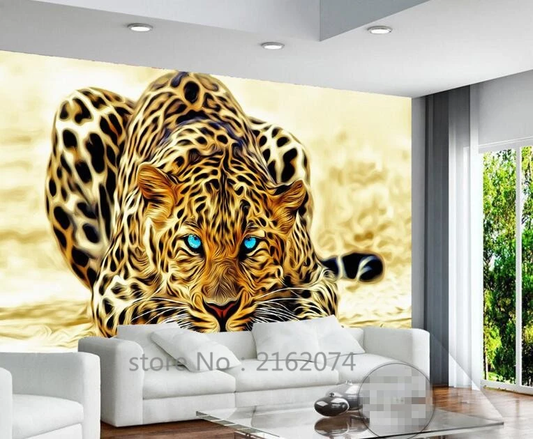Beibehang 3d пользовательские обои украшения дома обои Картина гостиная 3d обои леопард животное фон Фотообои
