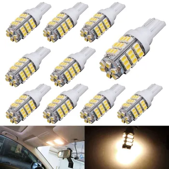 

10Pcs Warm White T10/921/194 12V RV Trailer 42-SMD LED Reading Clearance License Plate Lights Bulbs Day Light Car Styling New