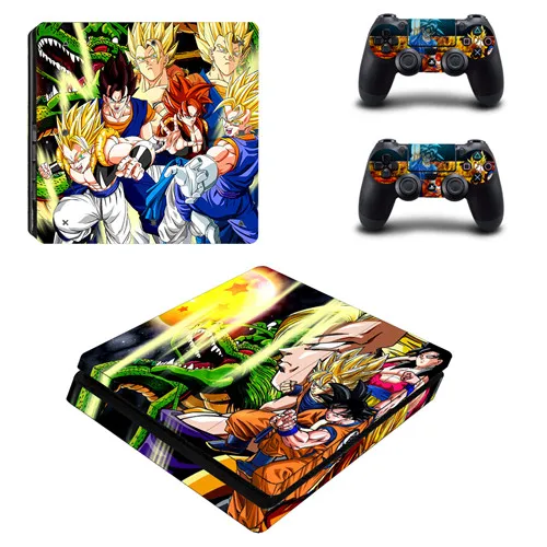 Dragon Ball Z Сон Гоку PS4 тонкая кожа Виниловая наклейка, стикер для Playstation 4 консоли и 2 контроллеры PS4 тонкая кожа Стикеры - Цвет: YSP4S-0296