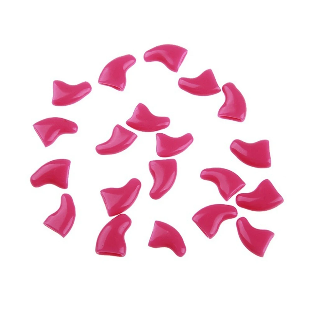 20 шт Мягкие пластиковые цветные кошачьи колпачки для ногтей Защитная крышка с клеем товары для домашних животных кошек товары для домашнего декора аксессуары для домашних животных - Цвет: Розовый