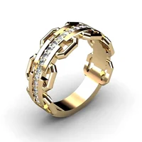 NUNCAD Classic Creative Gold Silver Color Crystal Rings Men Women Punk Rings Fashion Female  Party Jewelry Wedding Bridal Gift 2