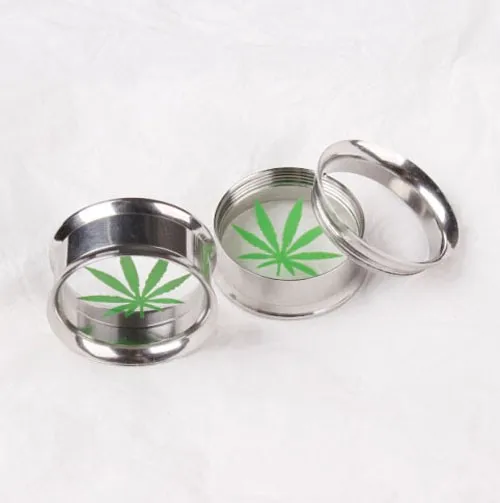 fashion men's ear plugs and tunnels surgical steel leaf logo big size 8mm-16mm tapers expanders body piercing jewelry for women