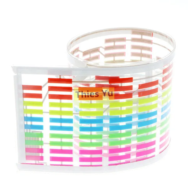 90*25CM Car Music Sticker Equalizer Sound Activated EL Sheet Glow Flash Panel Multi Colour Light Flashing Free Shipping |
