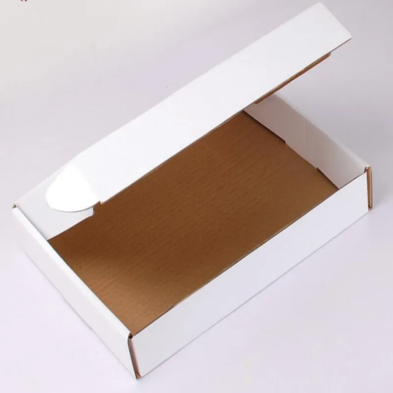 Newly 25*20*7cm Cardboard Paper Package 10pcs/lot Gift White Paper Boxes Business Delivery Mailing Box PP780