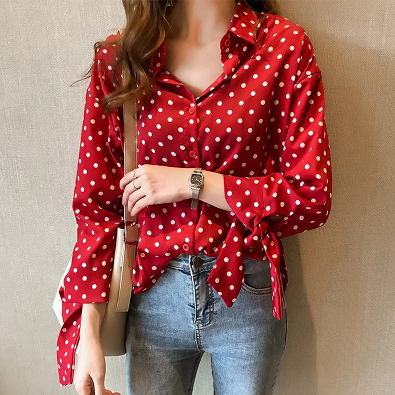 Women's Shirt Fashion Woman Blouses 2018 Long Sleeve Shirt Women Polka Dot Shirts Casual Ladies Tops Print Blouse Plus Size 4XL Women's Shirt Fashion Woman Blouses 2018 Long Sleeve Shirt Women Polka Dot Shirts Casual Ladies Tops Print Blouse Plus Size 4XL