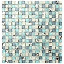 15 мм средиземноморский синий белый керамический лед треснутый кристалл стеклянная мозаичная плитка для ванной, душевой, кухни Backsplash клуб настенная плитка