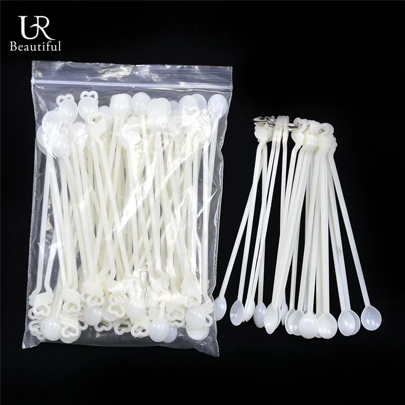

100pcs Professional Spoon Shape False Nail Art Tips Sticks Display False Nails Gel Polish Practice Equipment Tools BENJ175