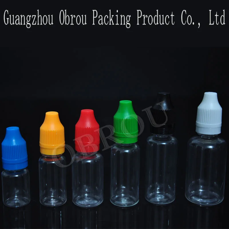 

500pcs/lot 15ml 30ML PET Plastic Dropper Bottles With Childproof Cap With Long Thin Tip, Empty Clear Liquid Bottles