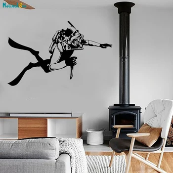 

Diving Commando Wall Vinyl Navy Diver Saboteur Guaranteed Quality Decal Home Decor Living Room Vinyl Art Murals Removable YT1408