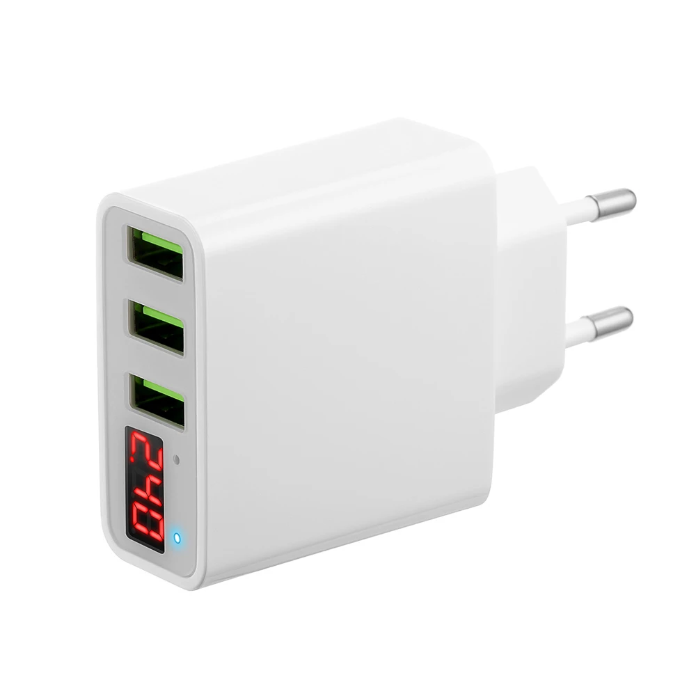 3 порта USB телефон зарядное устройство светодиодный дисплей ЕС/США Plug Max 2.4A Смарт Быстрая зарядка зарядное устройство для мобильных устройств для iPhone xiao mi iPad