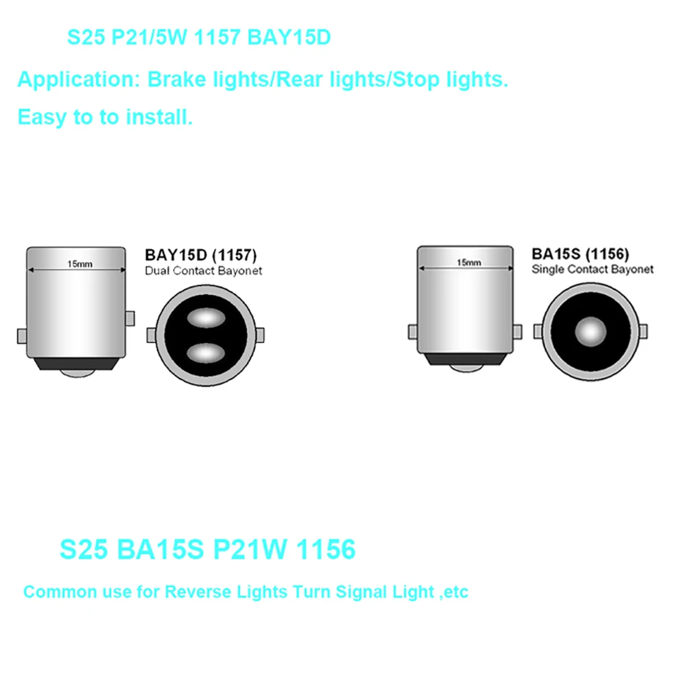 10pcs 12V 24V 1156 BA15S P21W 1157 Bay15d P21 5w 3156 3157 7440 7443 COB 12 SMD Led Light Lamp Car Turn Signal Brake Bulb White (7)
