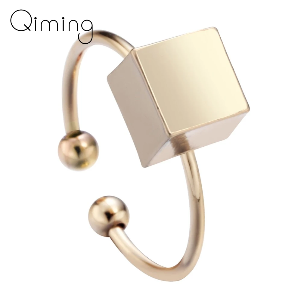 

Adjustable Cube Vintage Rings Fashion Jewelry Geometric Gift for Women Girls Cute Lovely Simple Ring for Best Friend Gift