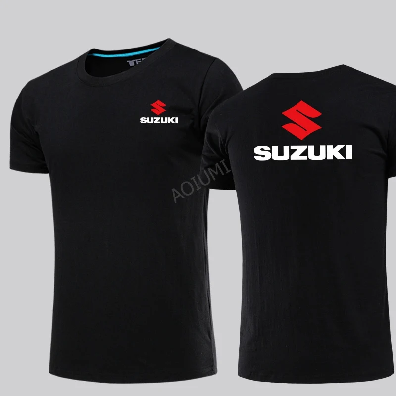 Летняя мужская футболка с круглым вырезом и коротким рукавом Suzuki, мужская повседневная хлопковая футболка
