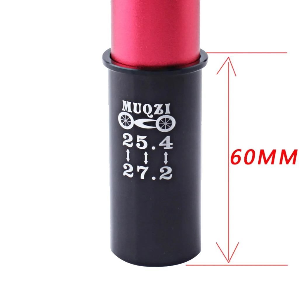 Seatpost Sleeve Shim 25.4mm to 27.2mm Seat Tube Aluminium Alloy Seatpost Convert 65mm Bicycle Parts