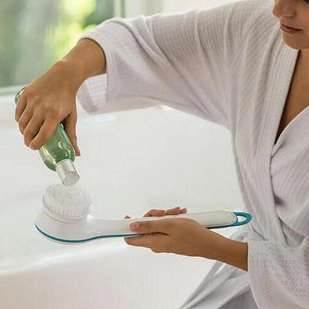 Günstig Elektrische Bad Spin SPA Massage Dusche Pinsel Körper Sauber Pinsel Lange griff Baden Pinsel