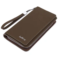 MIWIND Men Wallet New 2016 Fashion Men’s Bag PU Leather Solid Color Zipper Vertical Long Portable Male Clutch Clamp For Money