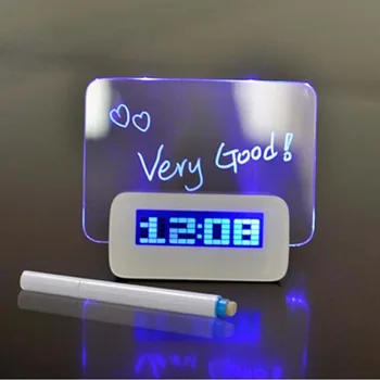 

LED Fluorescent Digital Alarm Clock with Message Board Digital Alarm Clock Calendar electronic desktop Digital table clocks