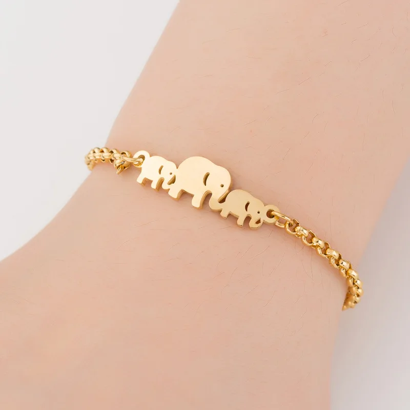 

Vintage Stainless Steel Elephant Bracelets for Women Jewelry Lucky Animal Bracelet Bangle Mother Gift