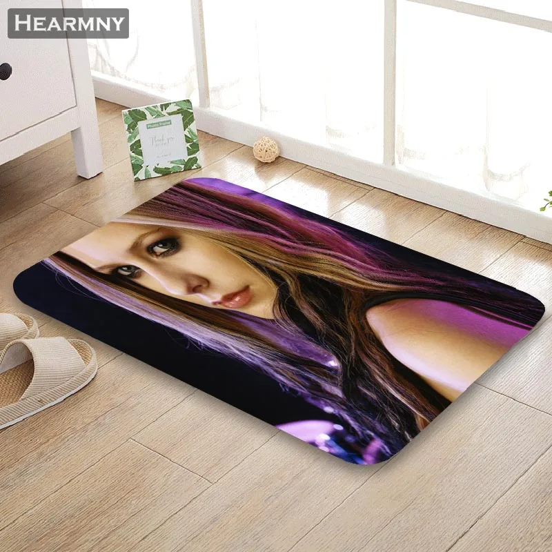 

Custom Avril Lavigne Doormat Floor/Bath/Kitchen/Beach Mat Flannel Sponge Fabric 3D Printed Shaggy Decoration For Bedroom