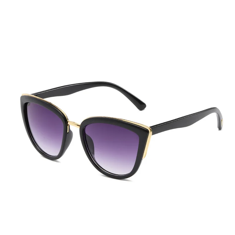 Новые солнцезащитные очки кошачий глаз женские брендовые дизайнерские винтажные градиентные очки сексуальные ретро солнцезащитные очки «кошачий глаз» женские очки UV400 - Цвет линз: Black Grey