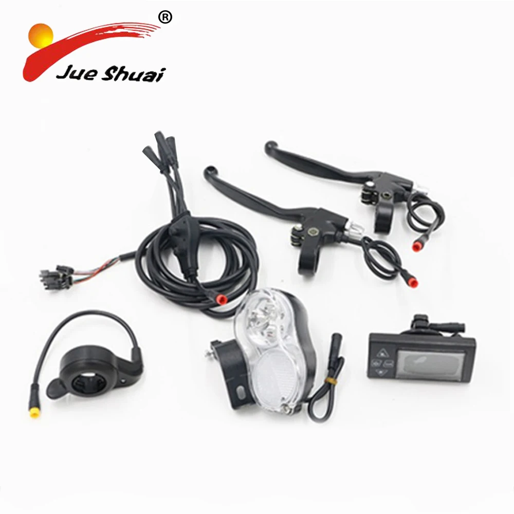 

Electric Bicycle Conversion Kit LCD Display Front Light Throttle 36V 500W Brake Lever Waterproof Wire Motorcycle Parts