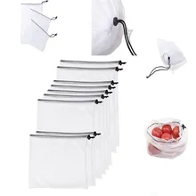 9 шт многоразовый сетчатый мешок экологичный моющийся фруктовый и овощной мешок игрушки сумка-мешок на шнурке Сумка Для Покупок Сумка