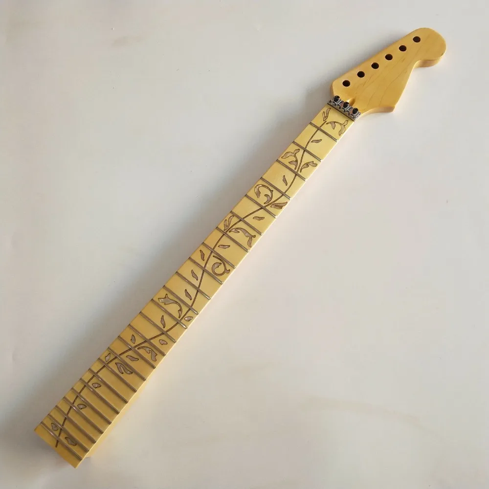 Best Guitar neck 24 fret Maple wood Fretboard Maple Vine Inlay For Strat Style