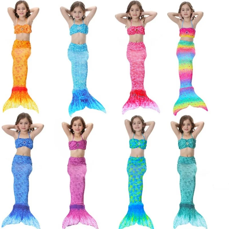 

Girls Swimwear Bikini Mermaid Swimsuit 3-piece Sets Toddler Kids Summer Clothing Beach Costume Teenage Girl Clothes 10 12 Years