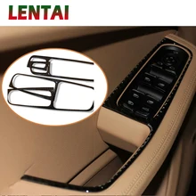 LENTAI стайлинга автомобилей углеродного волокна стеклоподъемник Управление боты переключатель наклейки для Porsche Macan аксессуары