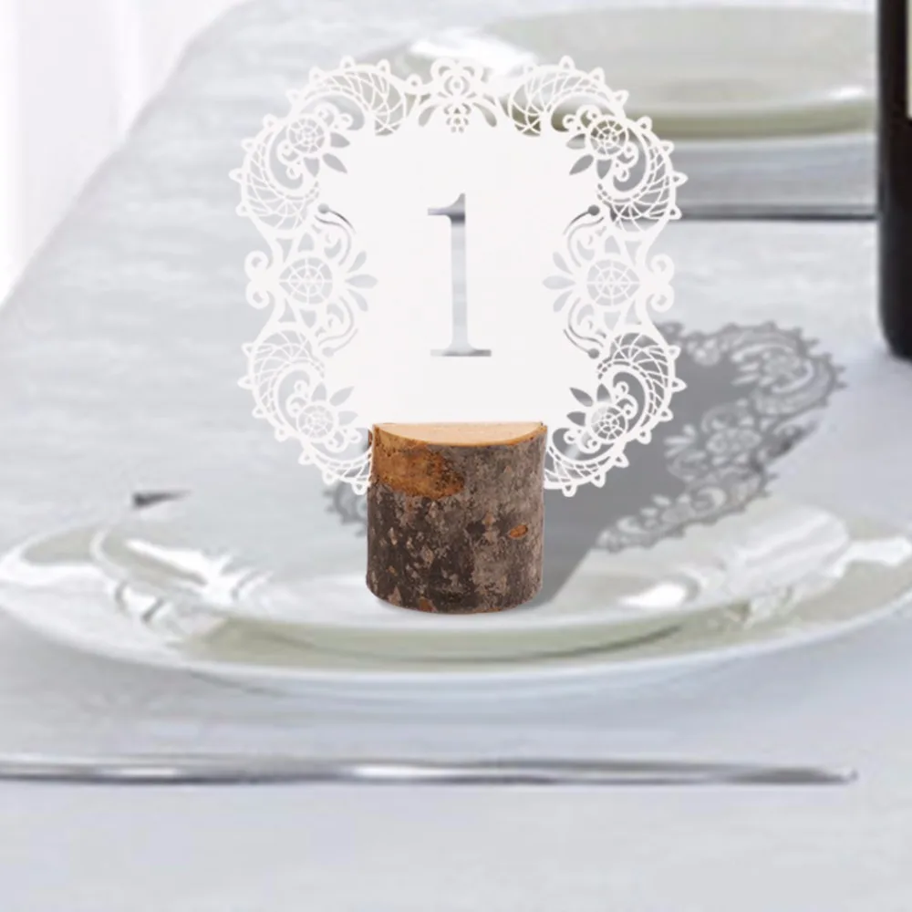 

3.2*3.3 cm small crude wood table card holder wedding birthday home party table name stand decoration supplies
