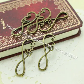 

Sweet Bell Wholesale 50pcs/lot 12*39mm Antique Bronze Alloy Infinite Symbol Love Jewelry Connectors for Bracelets D0019