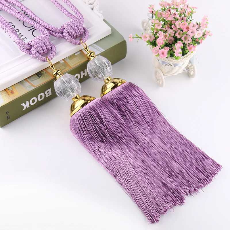 1 пара магнитный кристаллик для занавесок Висячие Шаровые занавески держатель для спальни гостиной предметы домашнего декора - Цвет: purple