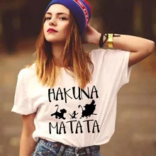 ZOGANKI Hakuna Matata Letter Print Women Tee Shirt Summer Women Short Sleeve T Shirt Plus Size Women Casual Tops Female T-shirts wotwoy casual cotton t shirt women short sleeve summer tops women embossing letter print tee shirt female loose t shirts women
