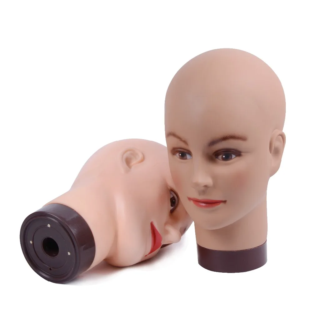 Bald Mannequin Head With Clamp Female Mannequin Head For Wig Making Hat Display Cosmetology Manikin Head For Makeup Practice