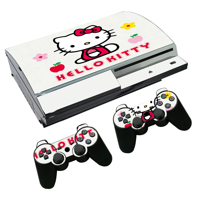 Рисунок «Hello Kitty» кожи Стикеры наклейка для PS3 жира Игровые приставки 3 консоли и контроллеры для PS3 наклеиваемые скины виниловая пленка